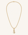 Collar Xuping Baño en Oro 18k Infinito con Cristales, Cadena Bolitas / Gold Plated Infinity Pendant Necklace,Ball Chain