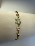 Pulsera Xuping Baño en Oro 18k Elefantes / Gold Plated Elephant and Crystal Bracelet