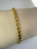 Pulsera Xuping Baño en Oro 18k Eslabones de Corazón / Gold Plated Heart Link Bracelet