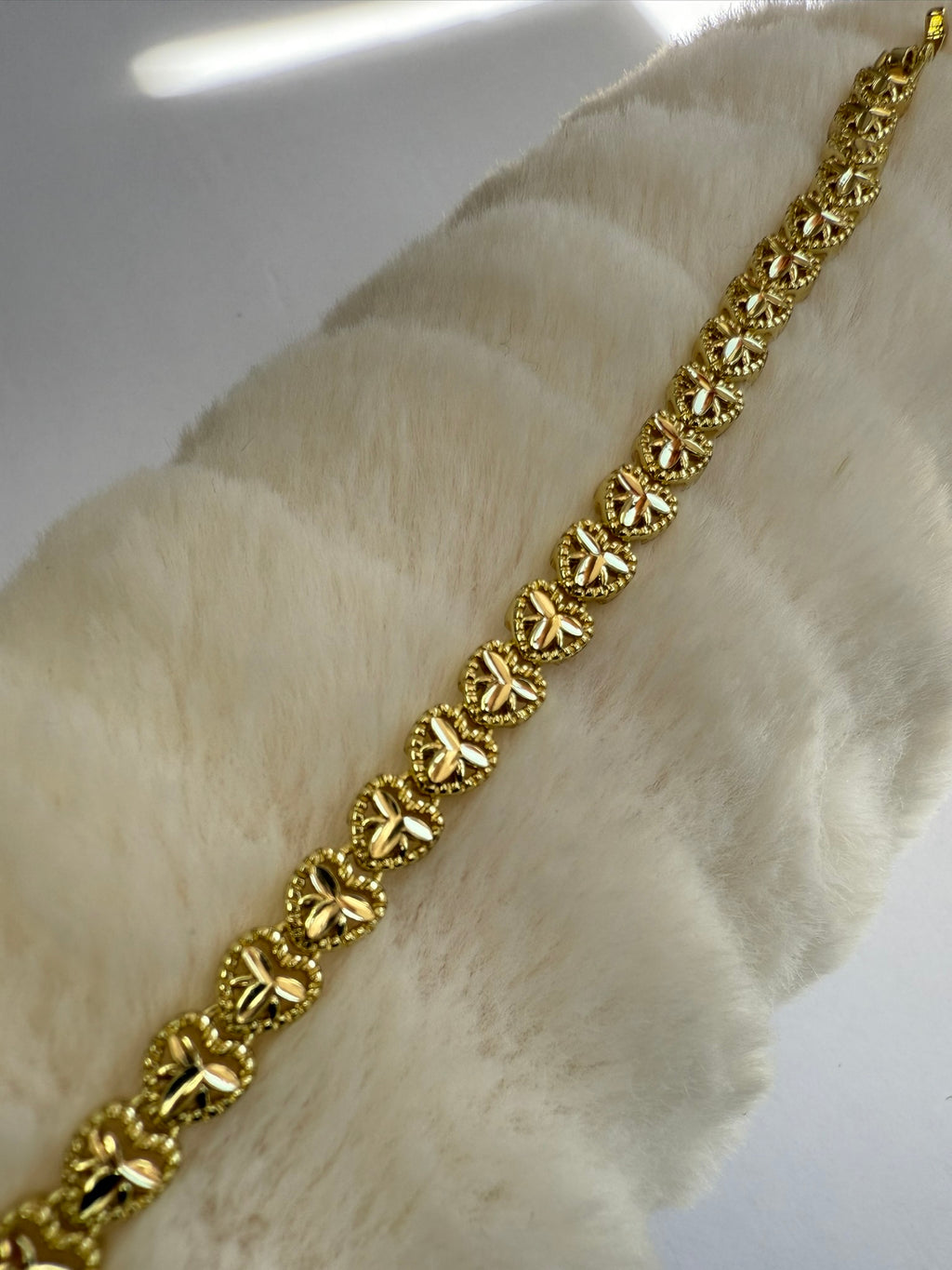 Pulsera Xuping Baño en Oro 18k Eslabones de Corazón / Gold Plated Heart Link Bracelet