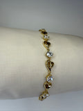 Pulsera Xuping Baño en Oro 18k Corazones y Circonias / Gold Plated Heart and Crystal Bracelet