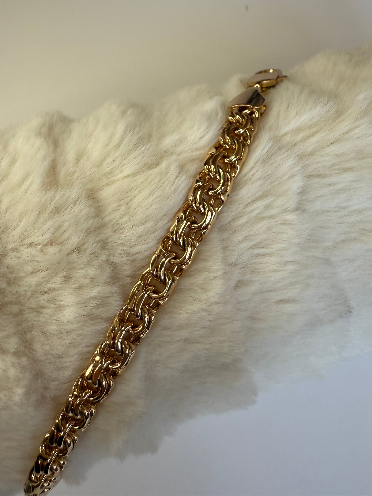 Pulsera Xuping Baño en Oro 18k Eslabón Doble / Gold Plated Double Link Chain Bracelet