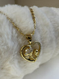 Collar Xuping Baño en Oro 18k Cadena Torzal Mamá e Hijo con Cristales / Gold Plated Rope Chain Mother and Child Pendant Necklace with Crystals