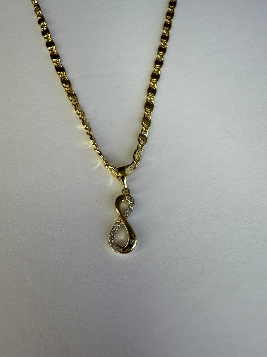 Collar Xuping Baño en Oro 18k Cadena Torzal Infinito con Cristales / Gold Plated Rope Chain Infinity Pendant Necklace with Crystals